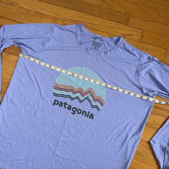 Patagonia Capilene Cool Daily Shirt Womens 2XL Blue Long Sleeve Graphic Tee Top - Picture 9 of 10